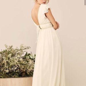 Long white dress from lulus size small worn once. Perfect condition